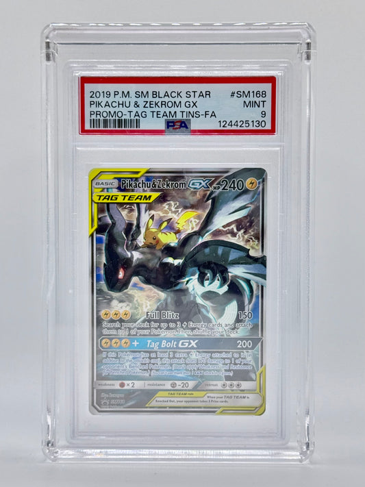 PSA9 Pikachu & Zekrom GX Promo-Tag Team Tins-FA
